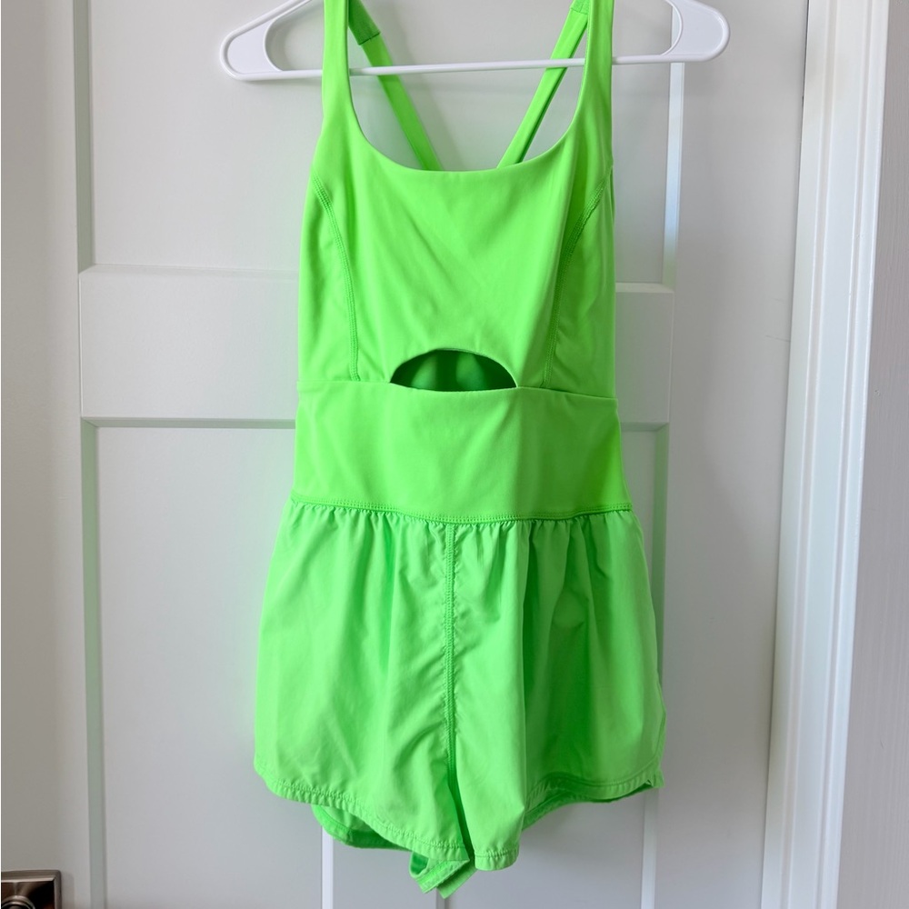 Free People lime green athletic Romper
